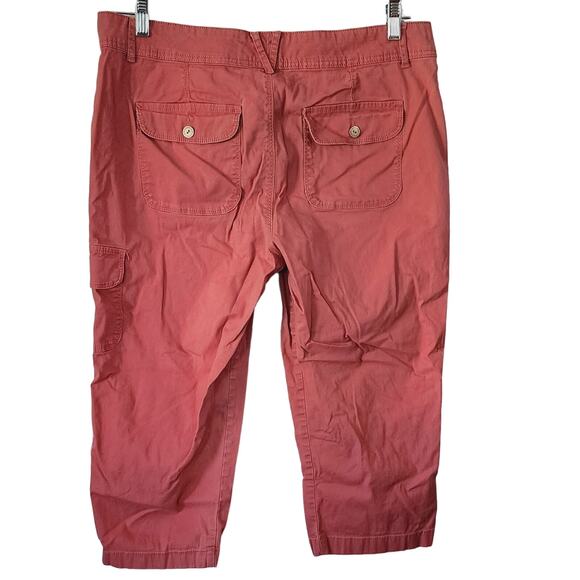 Gloria Vanderbilt Women's Coral Pink Capri Embroidered Floral Pants Size 10 - Picture 4 of 6